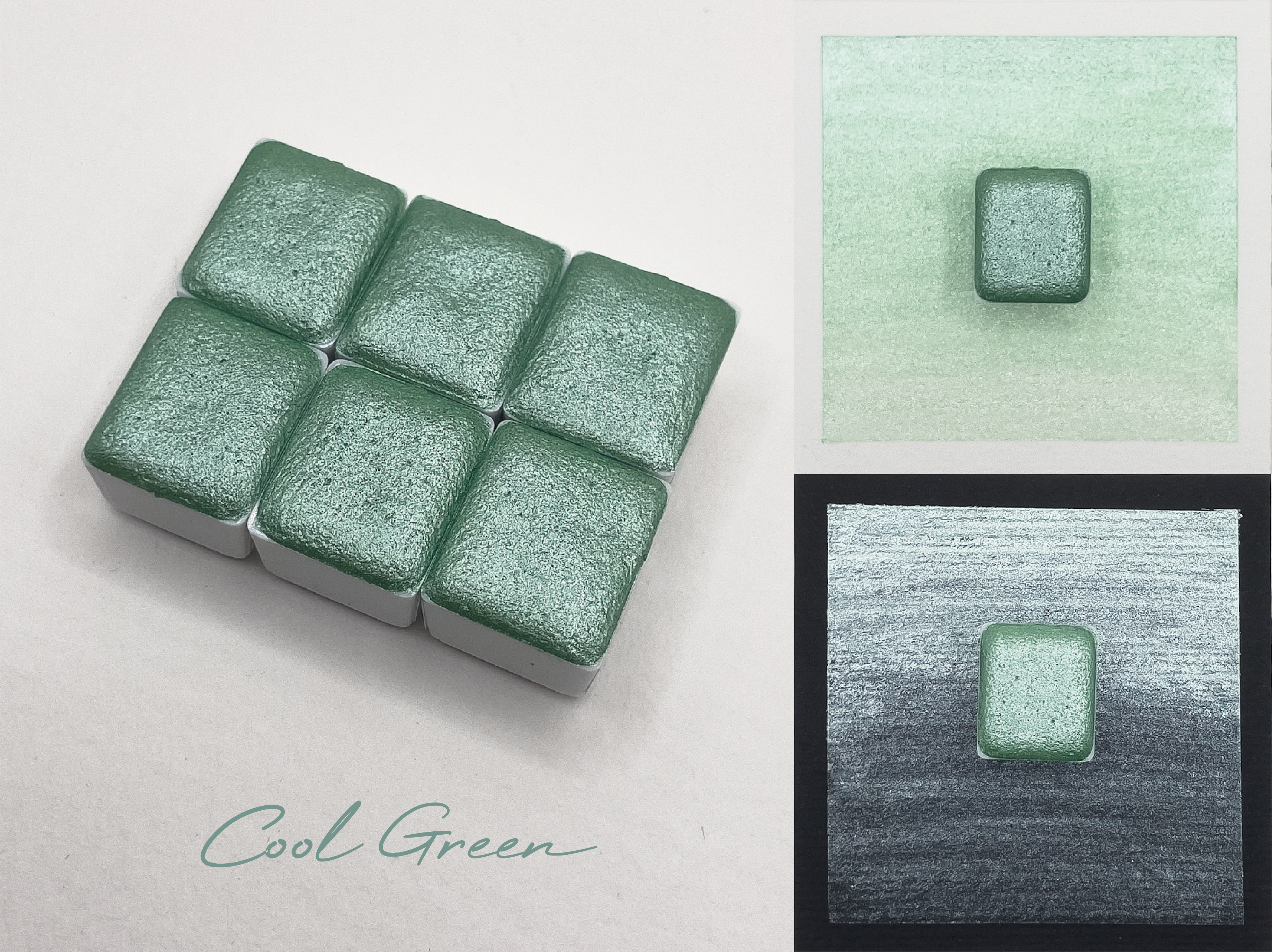 Cool Green - Handgefertigte Aquarellfarbe